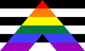 Straight-ally-flag communicating LBGTQI+ inclusivity